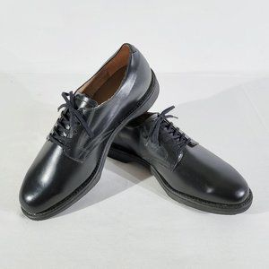 New WORK AMERICA Mens US 11 3E WIDE Black Leather Service Work Shoes Oxford NWOT